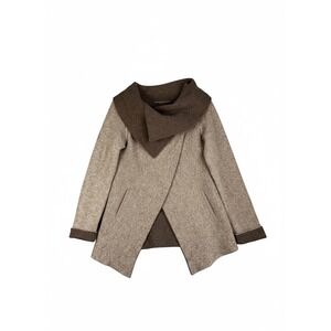 Chiaramente Cardigan Shawl Collar Asymmetrical Wool blend Sweater Womens Medium